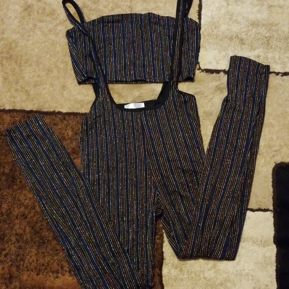 Brand new two piece jumpsuit with bandeau top